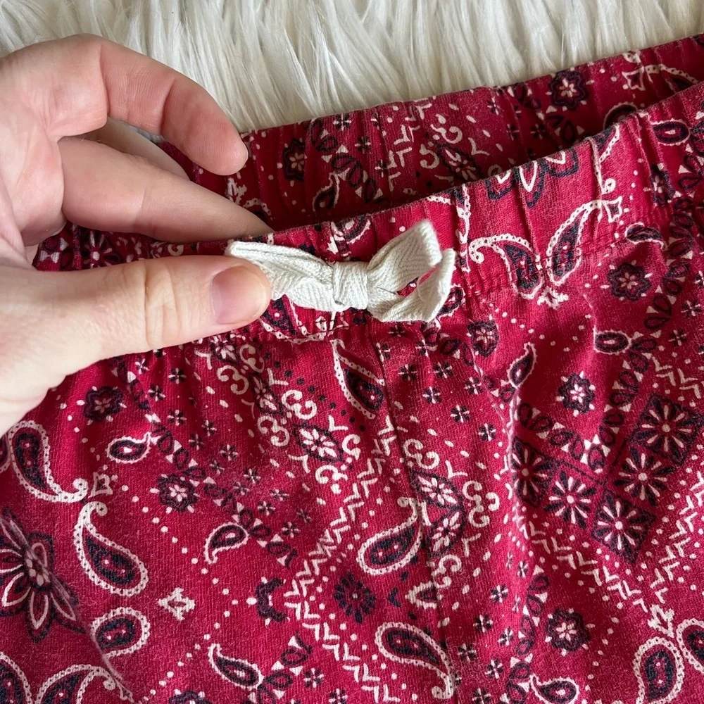 Girls Bandana Print Skirt Red Paisley Western Cowgirl Boho Size 7/8 M